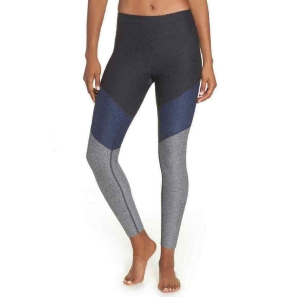 Outdoor Voices Tri Tone Compression 7/8 Leggings Black Navy Gray Size S